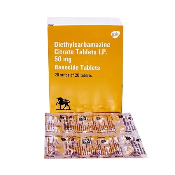 Banocide 50mg Tablet - Diethylcarbamazine